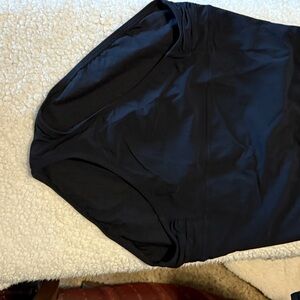 Lands' End Women's Black One Piece Swim high waisted tummy control bottom